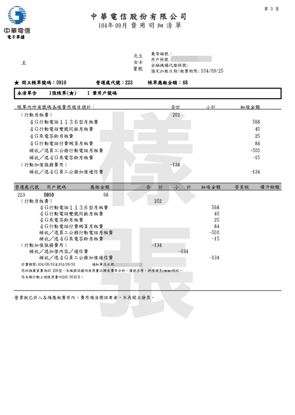 帳單導讀